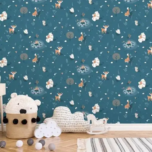 ou trouver papier peint motif chambre enfant pas cher Papier peint enfant Les amis de la forêt