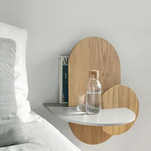 ou trouver table de nuit murale chambre adulte design 2 tables de chevet en chêne naturel et blanc 