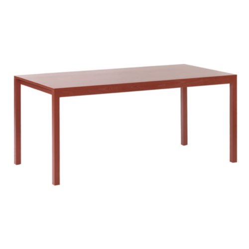 salle a manger color bloc design Table rectangulaire Silent Small bois rouge orange