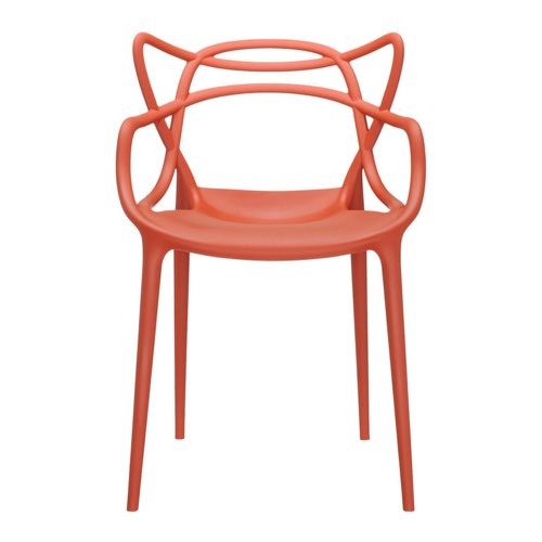 salle a manger color bloc design Chaise empilable Masters plastique rouge