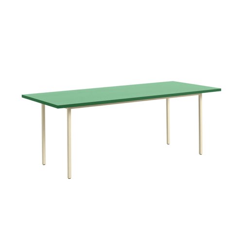 salle a manger color bloc design Table rectangulaire Two-Colour plateau vert