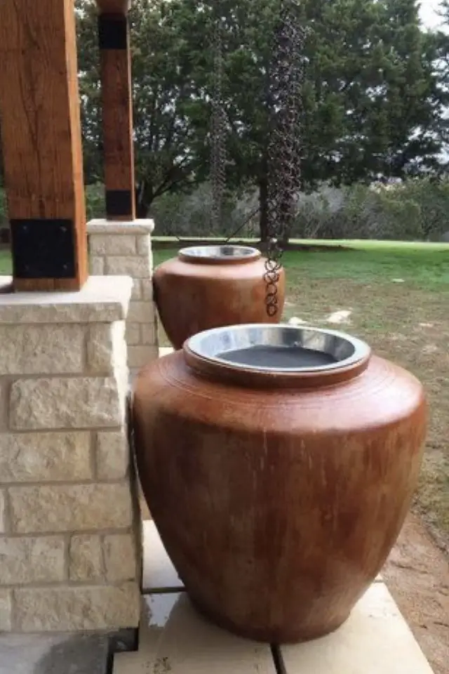 solution esthetique recuperateur eau pluie jardin jarre pratique facile pas encombrant