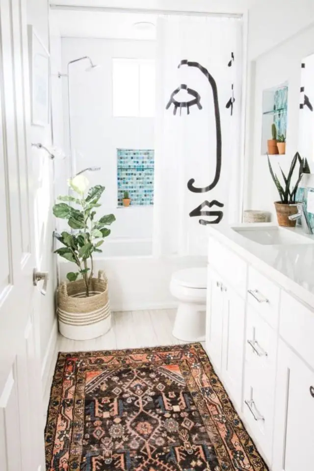 sublimer decor salle de bain accessoire textile rideau de douche line art moderne tapis style occidentale pièce tout en longueur