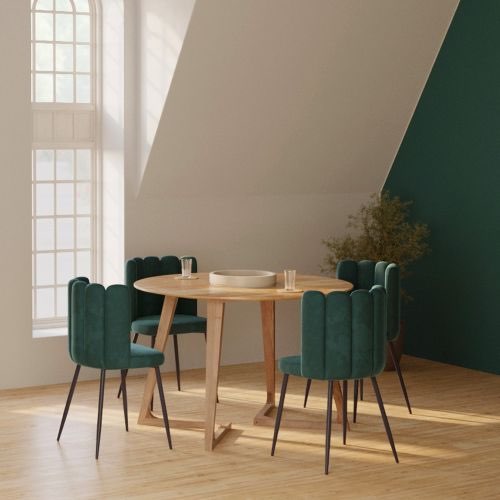 table repas salle a manger moderne Table ronde 4 personnes en bois d'acacia D115 cm