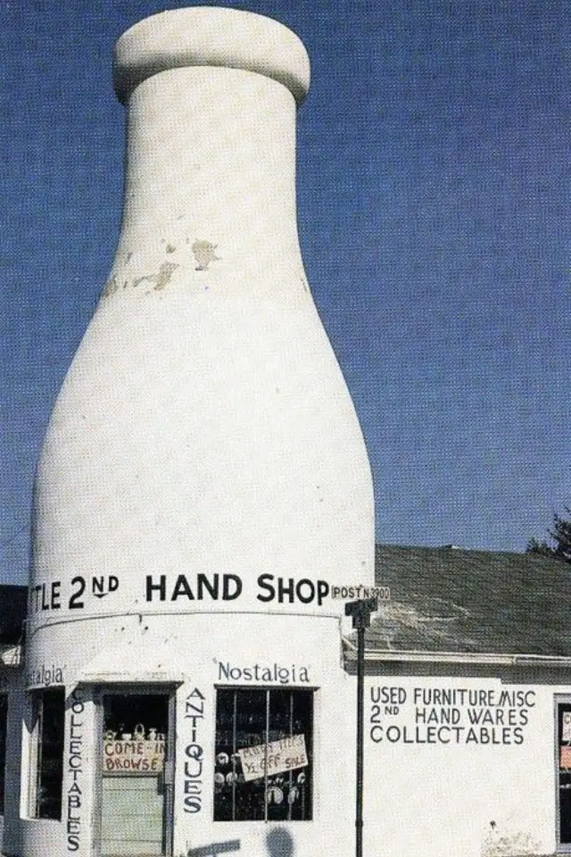 architecture originale vintage etats-unis Californie magasin lait et crème bouteille