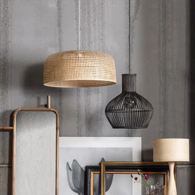 beau luminaire moderne salon sejour Suspension en bambou ø65cm