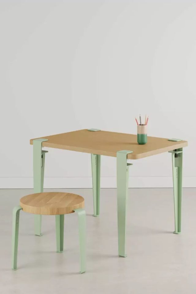 bureau design pour enfant Bureau enfant en chêne 70 x 50 cm vert