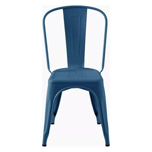 chaise design cuisine exemple Chaise en acier bleu provence mat A