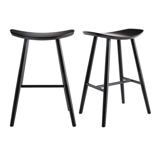 chaises tabourets de cuisine pas cher moderne Tabourets de bar noirs H65 cm (lot de 2)
