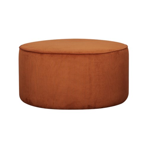 chambre ado mobilier et decoration Pouf rond en tissu velours côtelé terre brulée D70 cm