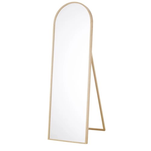 chambre adolescent deco pas cher Miroir sur pied beige 45x140 arrondi sur le haut