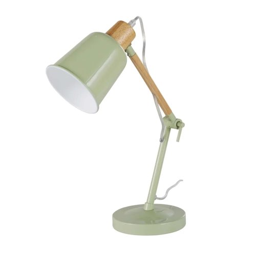 chambre adulte vert sauge maisons du monde Lampe de bureau en bois d'hévéa et métal vert sauge