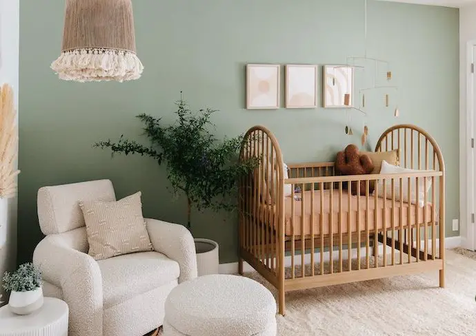 chambre bebe tendance decoration couleur deco murale mobilier ambiance douce et cosy