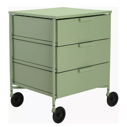 chambre deco design couleur vert sauge 3 Caissons sur roulettes vert