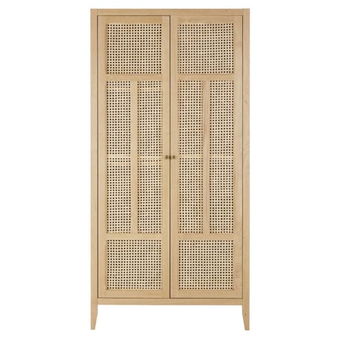 chambre enfant deco scandinave maisons du monde Dressing 2 portes battantes cannage en rotin beige