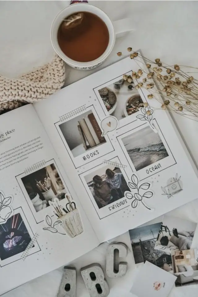 creer carnet de voyage souvenirs polaroid dessin journaling photo facile à faire idée à copier