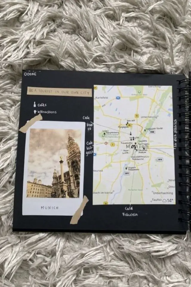 creer carnet de voyage souvenirs polaroid page noire masking tape carte imprimée vacances idées activités adulte