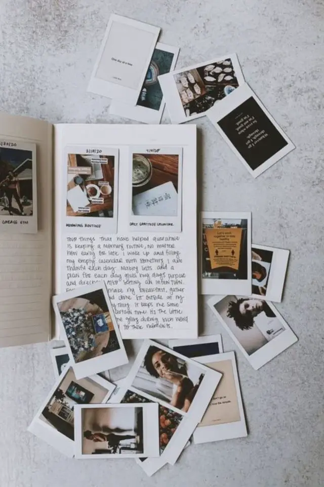 creer carnet de voyage souvenirs polaroid image photo associée à du texte simple à faire