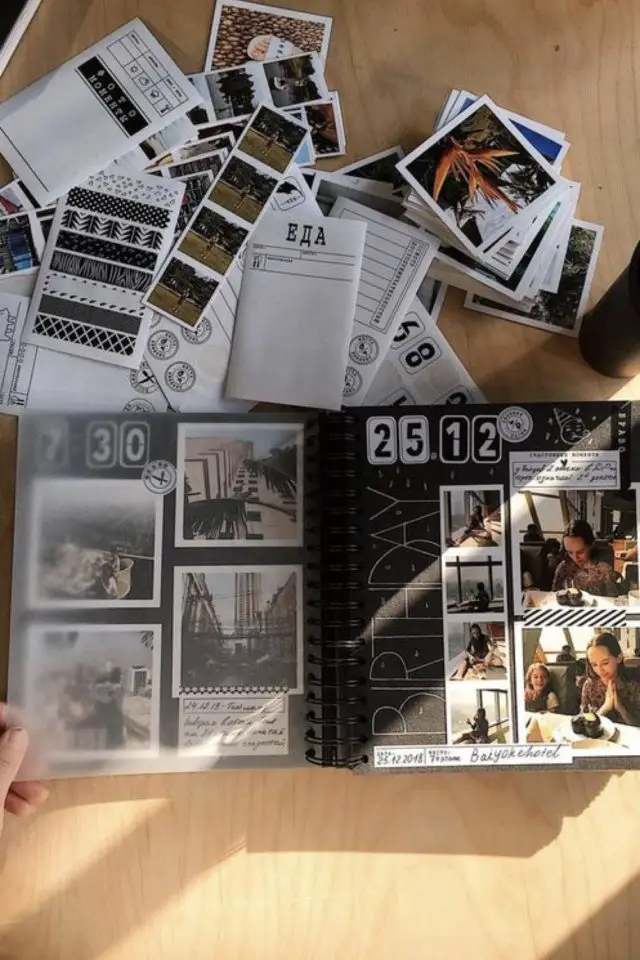creer carnet de voyage souvenirs polaroid album photo personnalisé scrapbooking moderne 