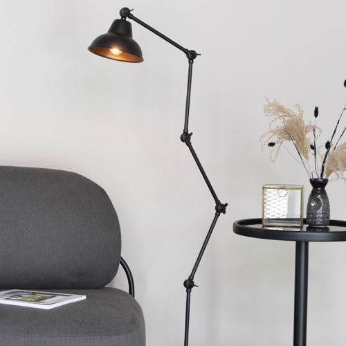 deco et petit meuble noir design Lampadaire en métal H158cm