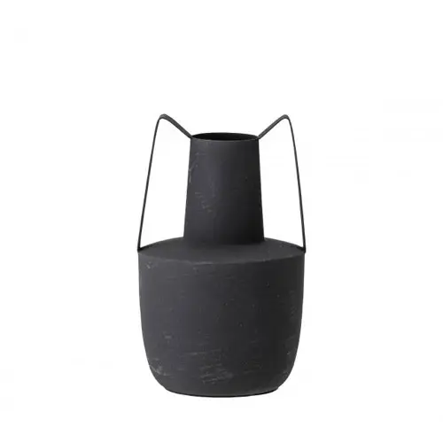 deco et petit meuble noir design Vase en métal H20,5cm