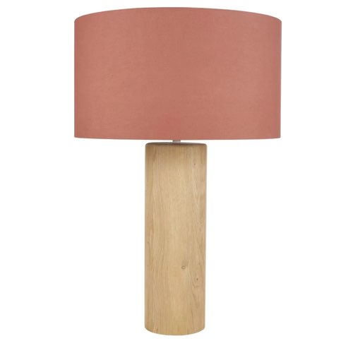 deco mobilier chambre adulte couleur terracotta Lampe en bois de chêne abat-jour en lin terracotta