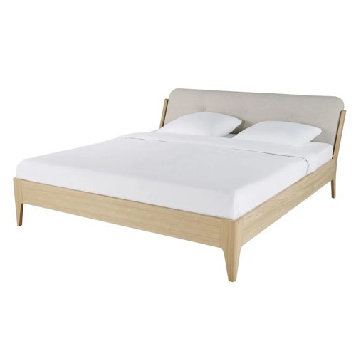 deco petite chambre adulte pas cher Lit double beige 160x200