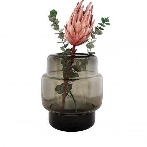 deco rebord de fenetre objet decoratif moderne Vase en verre fumé H24cm