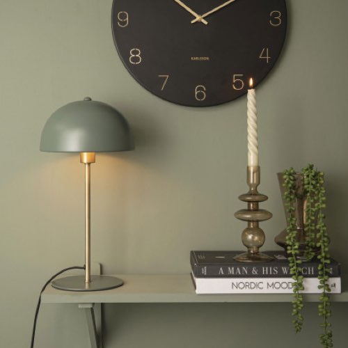 decoration objet style classique chic Lampe à poser champignon en métal vert
