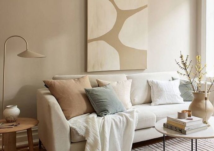 decorer son interieur avec couleur ecru salon séjour peinture meuble accessoire neutre objet decoratifs