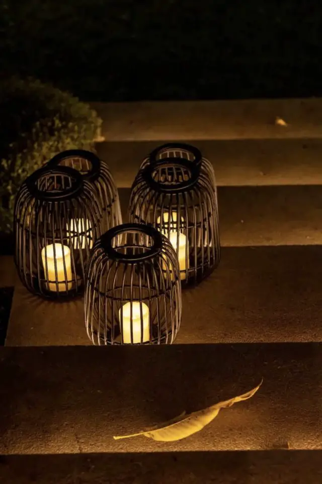 hebergement exception vacances sri lanka détails déco lanternes posées escaliers bougies