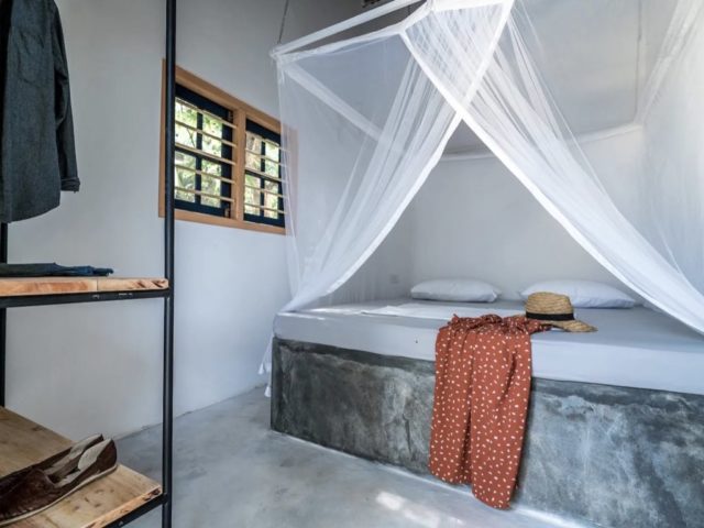 location villa sri lanka vacances authentiques chambre à coucher minimaliste estrade pour lit en béton ciré