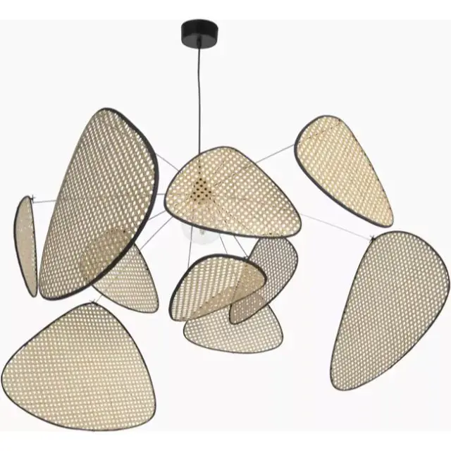 luminaire design salon sejour Suspension en cannage 110 cm