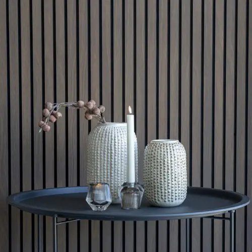meuble deco design couleur ecru Vase en grès H20cm
