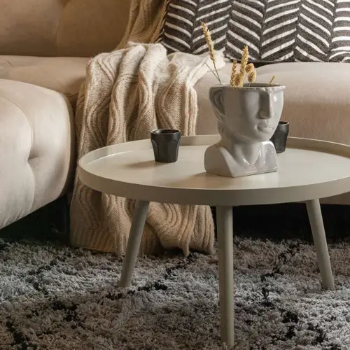 meuble deco design couleur ecru Table d'appoint ronde bois ø60cm