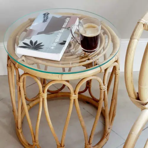 meuble deco design rotin cannage Tabouret en rotin