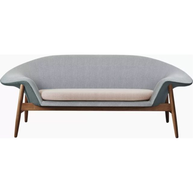 meuble design minimaliste salon Canapé en textile gris et rose clairs