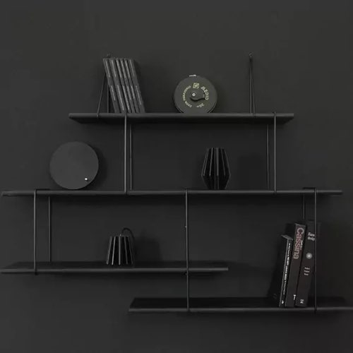 meuble design salle a manger masculine Étagère en frêne et acier noir setup 1 Link