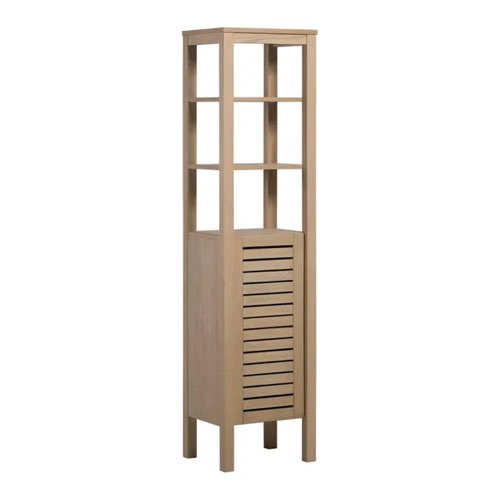 meuble rangement appoint salle de bain pas cher Etagère l.40 x H.170 x P.35 cm, chêne naturel