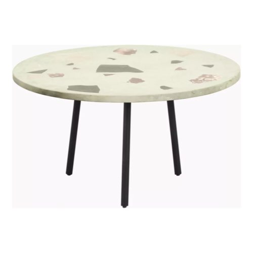 objet deco design terrazzo Table basse ronde blanche 76 cm