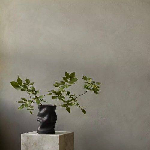objet decoratif design masculin chic Vase en céramique noir 20 x 16 cm