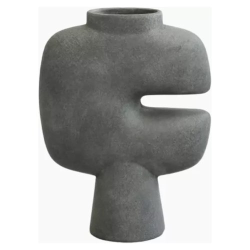 objet decoratif design masculin chic Vase en céramique gris foncé