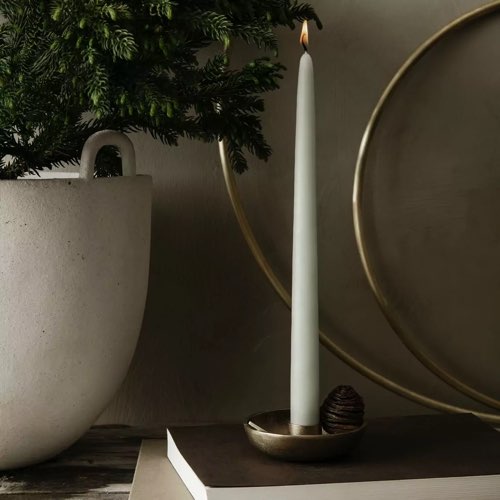 objet decoratif design vert sauge 2 bougies trempées vert sauge 2,2 x 30 cm