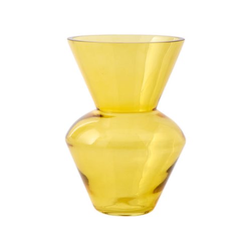 objets decoratifs design a poser dessus buffet Vase Fat neck verre jaune / Ø 25 x H 35 cm