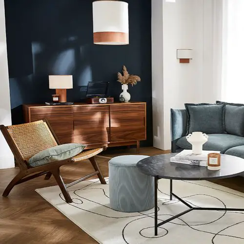 ou acheter fauteuil lounge bois pas cher Fauteuil ethnique en bois teck massif teinté noyer et cannage en rotin naturel