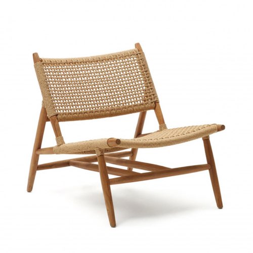 ou acheter fauteuil lounge design bois cannage Fauteuil en bois de teck kave home