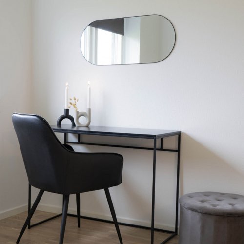 ou acheter miroir moderne arrondi Miroir ovale en métal 35x80cm