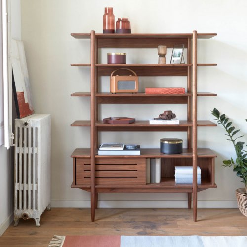 ou trouver beau meuble salon style vintage Bibliothèque en bois H169cm