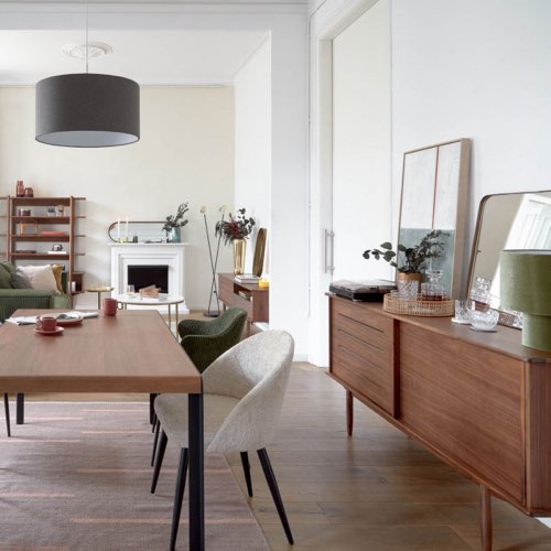 ou trouver beau meuble salon style vintage Buffet 2 portes 1 tiroir en bois L180cm