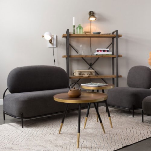 ou trouver beau meuble salon style vintage Table basse ronde en métal et bois ø61cm